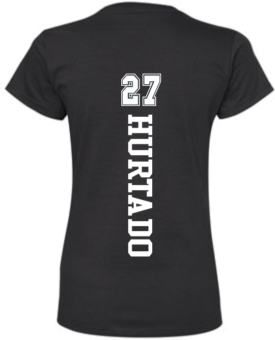 M)DM104L Screen Print Ladies Custom Back T Shirt
