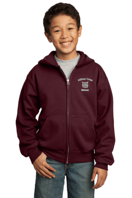 4 Embroidered  Full  Zip Sweatshirt Youth & Adult