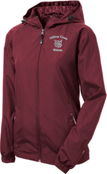 "LST76" Embroidered Ladies Colorblock Hooded Raglan Jacket