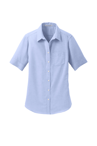 AA2) SM L659 Women Ladies short Sleeve SuperPro Oxford Shirt