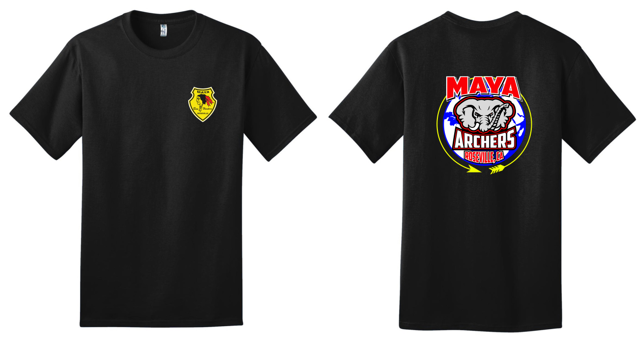 Maya Archers Unisex/Youth Black Tee PC150/PC54Y