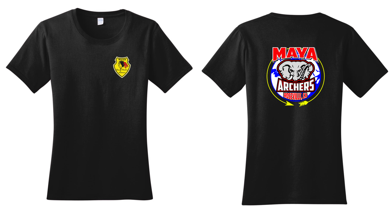 Maya Archers Ladies Black Tee LPC150