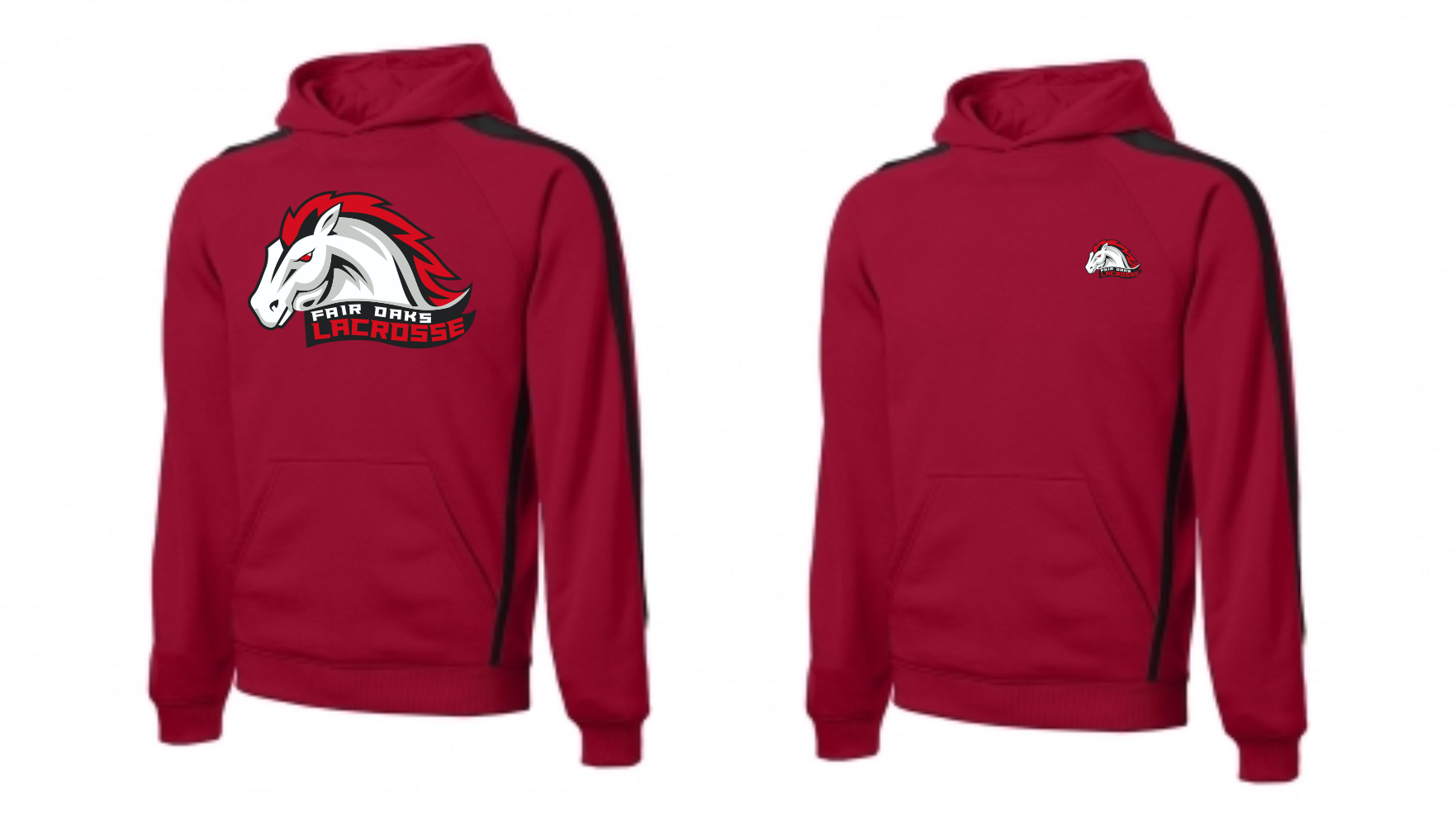 Unisex & Youth Red w/ Black Cotton/Poly Hoodies ST265