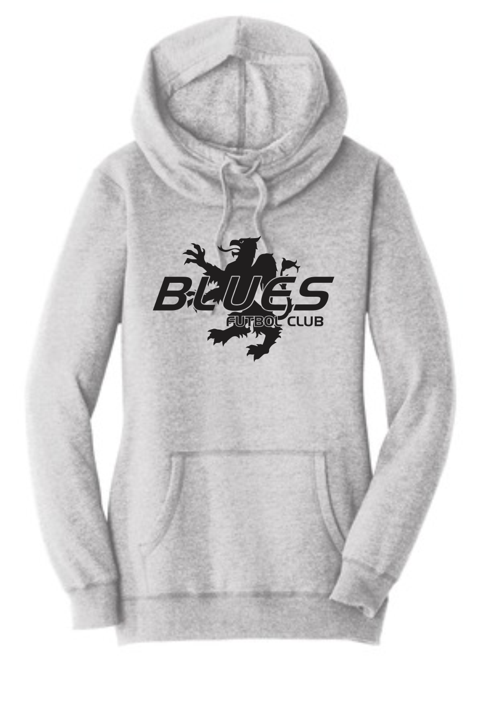 Ladies Blues DM493 Hoodie Ash Grey w/ Logo