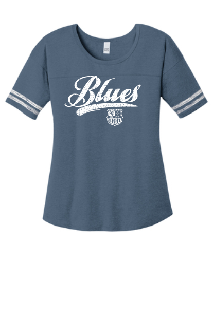 Ladies Blues DT487 Tee w/ logo