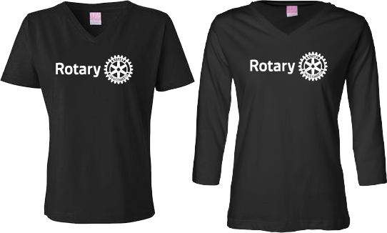 Ladies Tee w/ Rotary Rhinestone Logo 3/4 sleeve 3577 or SS 3587