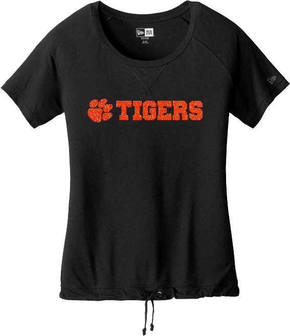 Ladies Cinch Tee LNEA133 w/ Glitter Vinyl logo