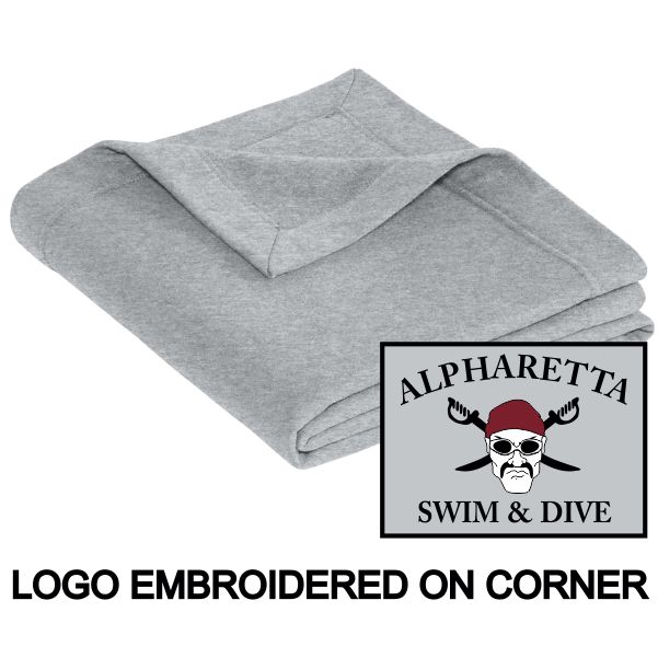 L. Embroidered Sweatshirt Blanket
