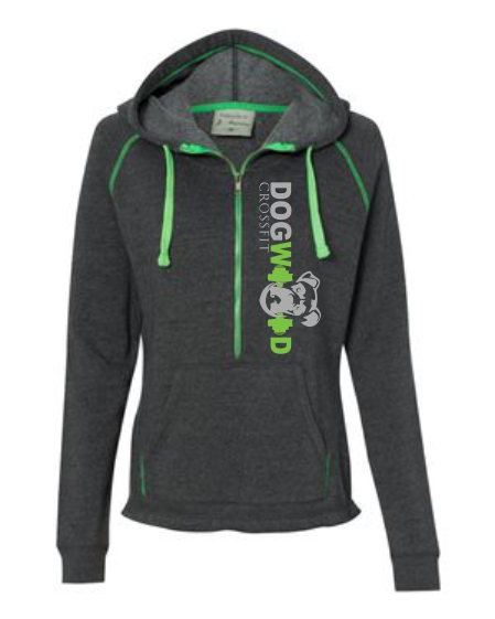 Women's Half-Zip Triblend Hooded Pullover Sweatshirt