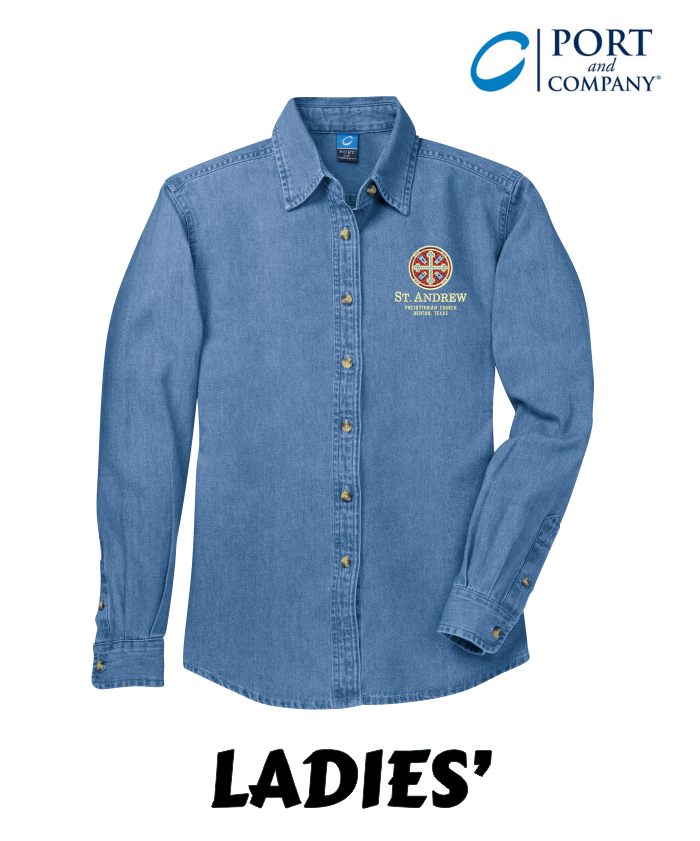  Ladies<br> LS Denim Shirt<br><b>Port & Company</b>