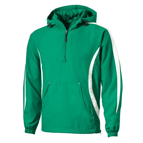 07 Kelly with White Quarter Zip Hooded Pullover