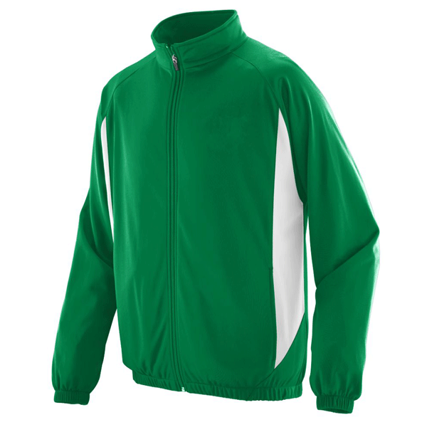 16 Full Zip Sweatsuit Jacket, Kelly with white