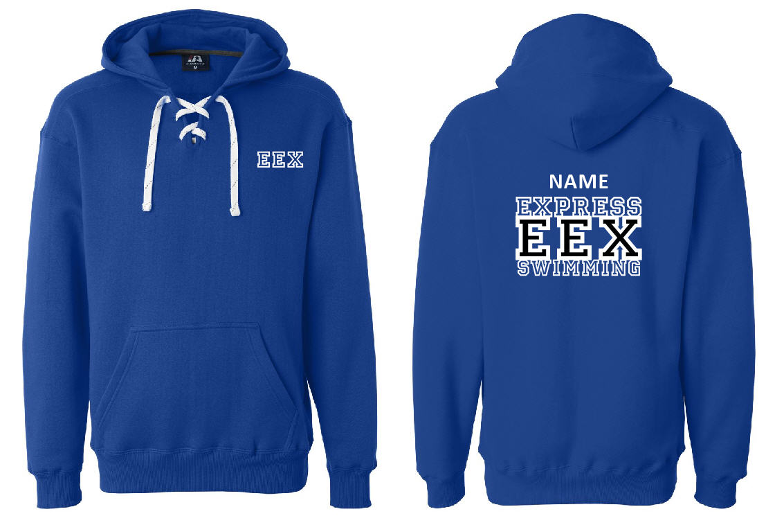 3-8830 Screen printed ADULT J. America - Sport Lace Hooded Sweatshirt