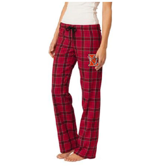 4-DT2800 Red Plaid Junior Ladies Lawrence Flannel Pants