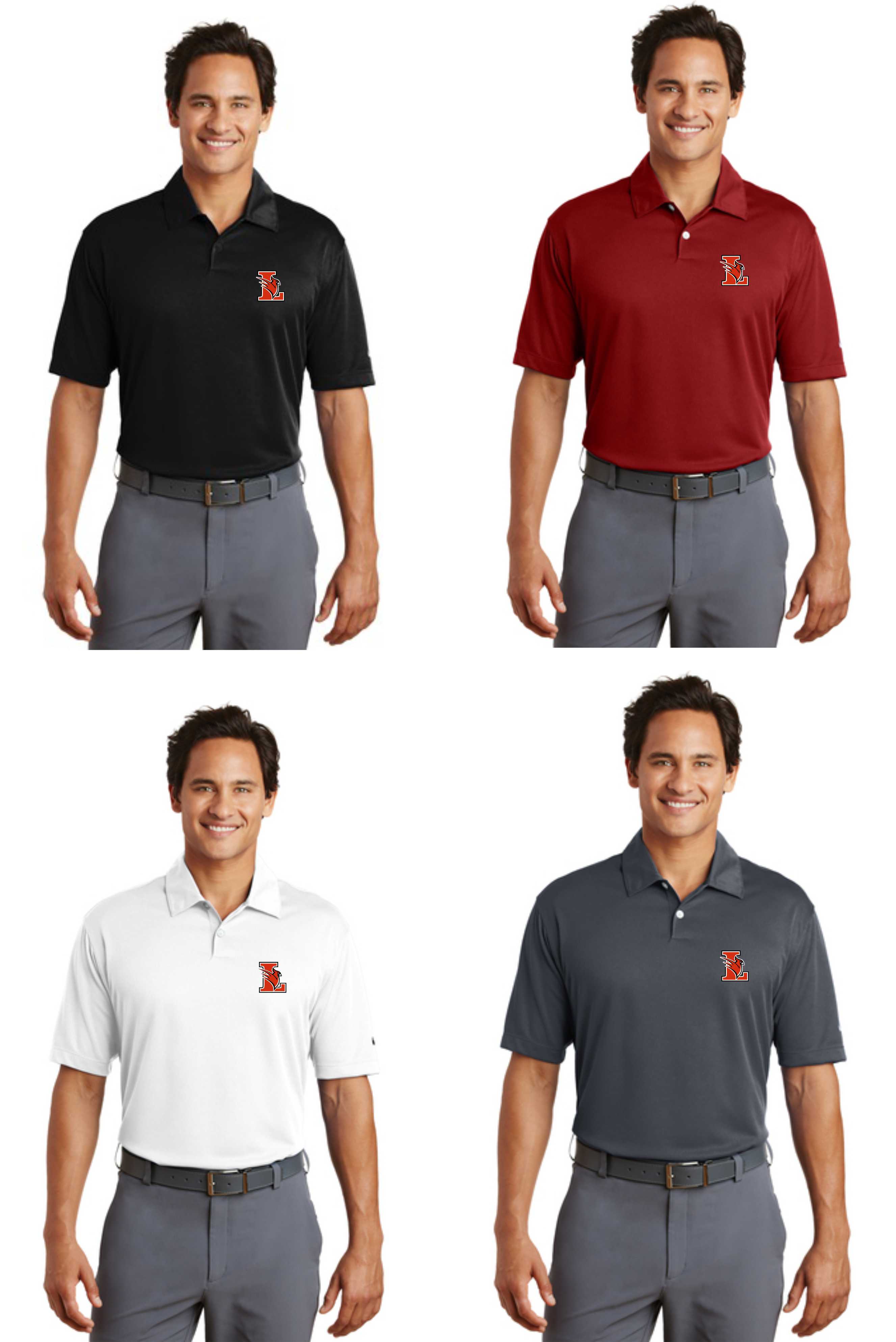 2-373749 Embroidered Nike Golf - Dri-FIT Pebble Texture Polo