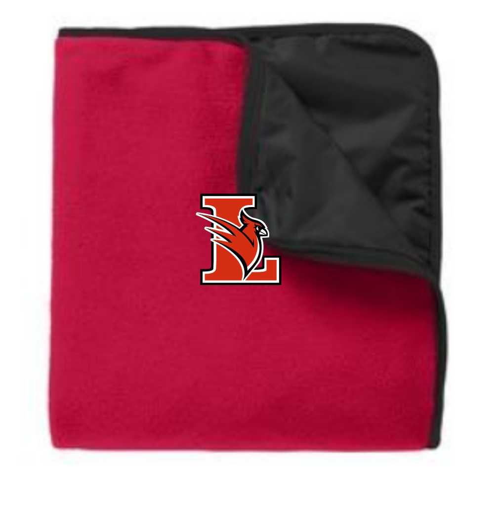 4-TB850 Embroidered Fleece & Poly Travel Blanket