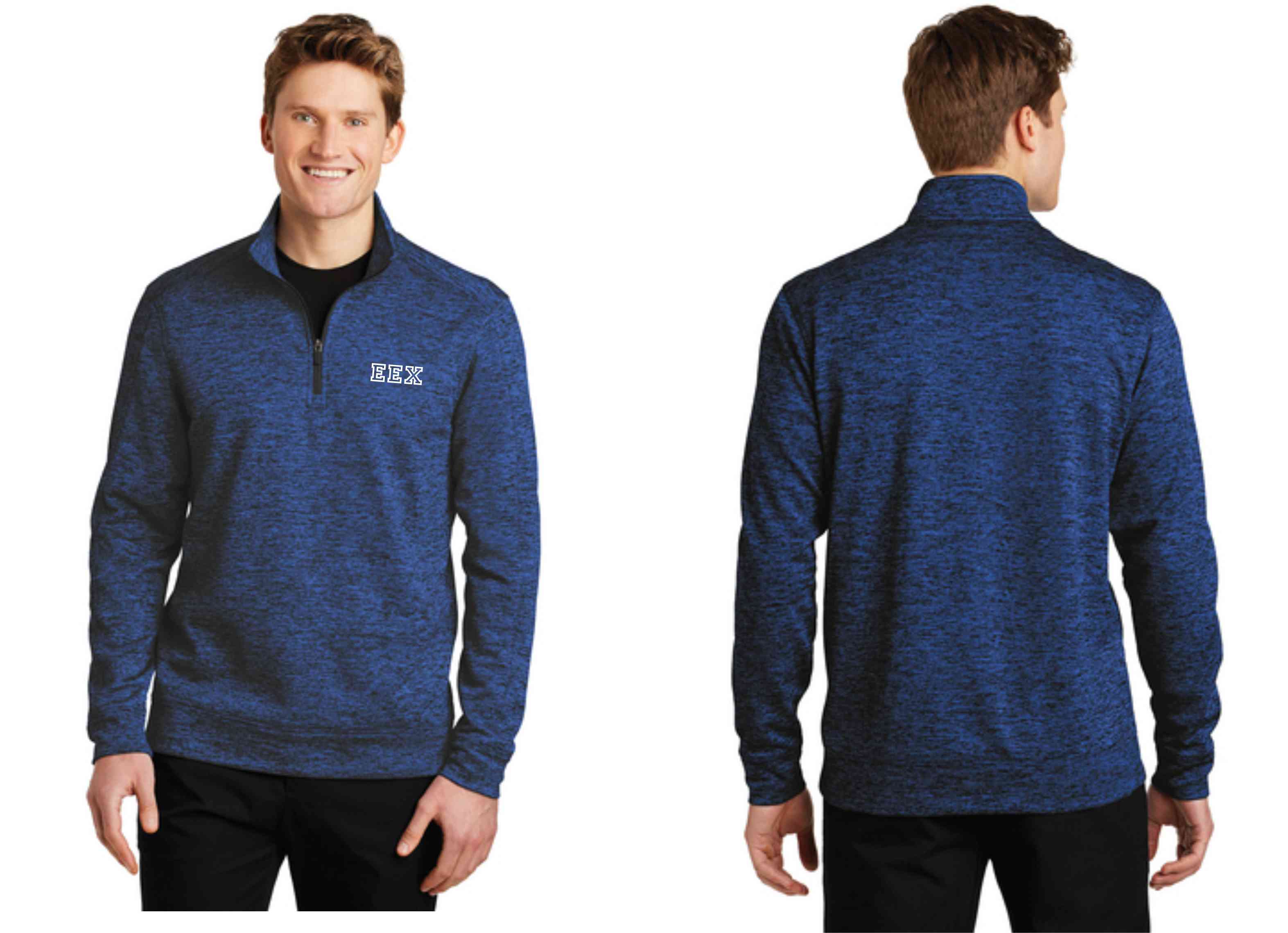 1ca-ST226 Embroidered Electric Heather Fleece 1/4-Zip Pullover