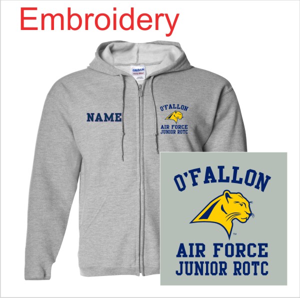 02 Gildan G186 Sport Grey Full Zip Hoodie