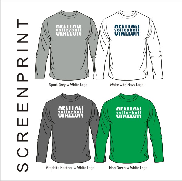 02 Gildan G540 LS Shirt w 1 Color Front Print