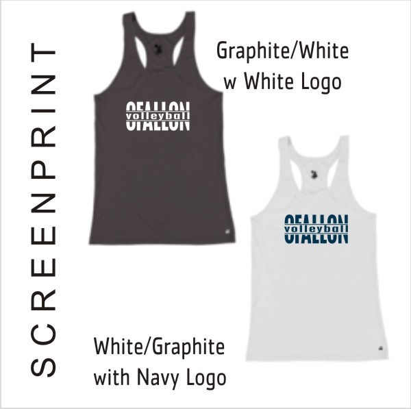04 Badger 4122 Ladies Racerback Tank w 1 Color Front Print