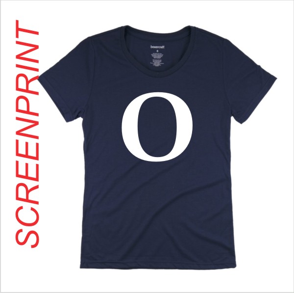 09 Boxercraft T24 Ladies Navy Flirty Crewneck with Front Print