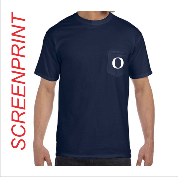 15 Comfort Colors 6030CC True Navy Heavyweight Pocket Shirt w Pocket Print