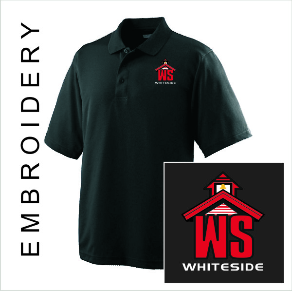 16 Augusta 5095 Adult Wicking Polo with Left Chest Embroidery