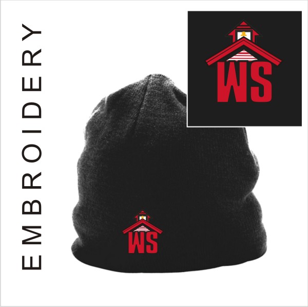 19 Augusta 6815 Knit Beanie with Embroidery