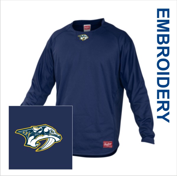 06 Rawlings YUDFP3/UDFP3 Fleece Pullover Navy w Embroidery