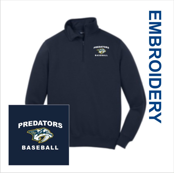 13 Sporttek ST253 1/4 Zip Sweatshirt Navy w Embroidery