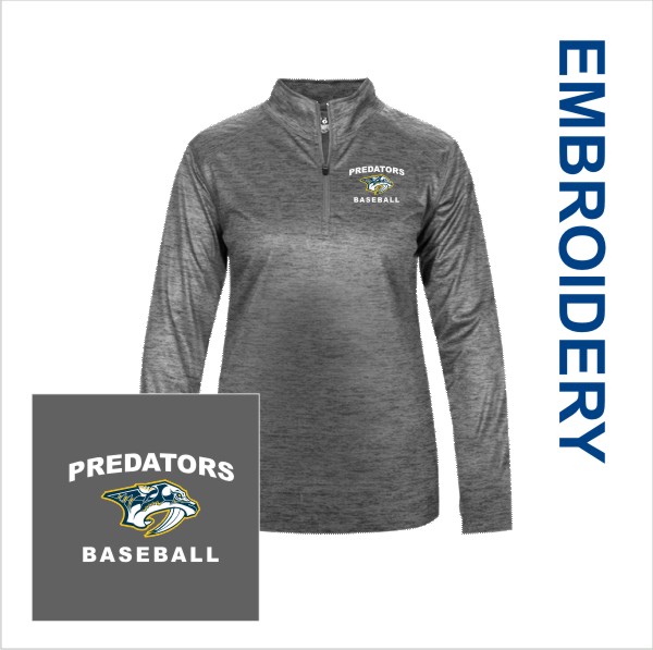 15 Badger 2174 / 4173 Youth / Ladies Tonal Blend 1/4 Zip with Embroidery