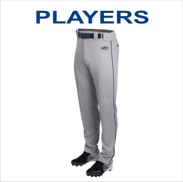 18 Rawlings Youth Lanch Semi Relaxed Piped Baseball Pants Blue Gray/Navy Piping