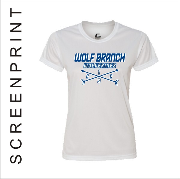 03 Badger C25600 Ladies Short Sleeve Wicking w Front Print