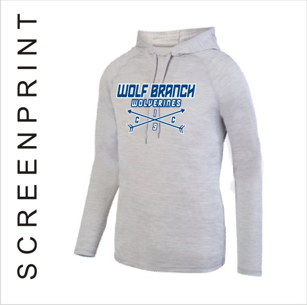 11 Augusta 2905 Adult Shadow Tonal Heather Hoodie w Front Print