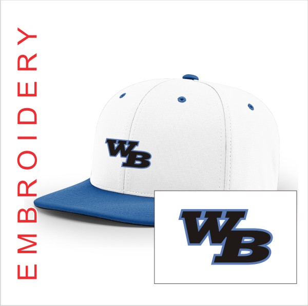 15 Richardson PTS20 White/Royal R Flex Cap w Embroidery