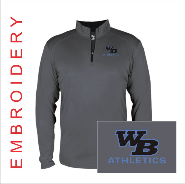 19 Badger 2102 4102 Y A 1/4 Zip Pullover w Left Chest Embroidery