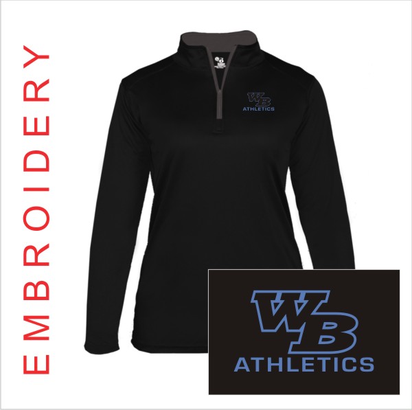 20 Badger 4103 Ladies B Core 1/4 Zip w Left Chest Embroidery