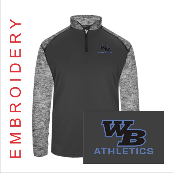21 Badger 4197 Adult 1/4 Zip Sport Blend w Left Chest Embroidery