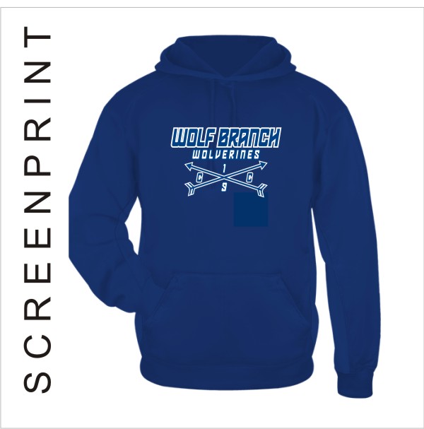 08B Badger 1454 Performance Hoodie with Front Print