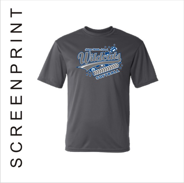 02 Badger C25200 C25100 Y A Wicking Shirt with Front Print
