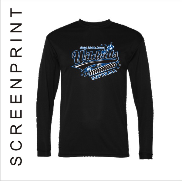 04 Badger C25204 C25104 Y A Long Sleeve Wicking Shirt with Front Print