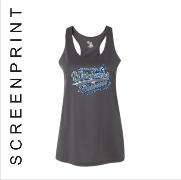 08 Badger 2166 4166 Girls Ladies Racerback Tank with Front Print