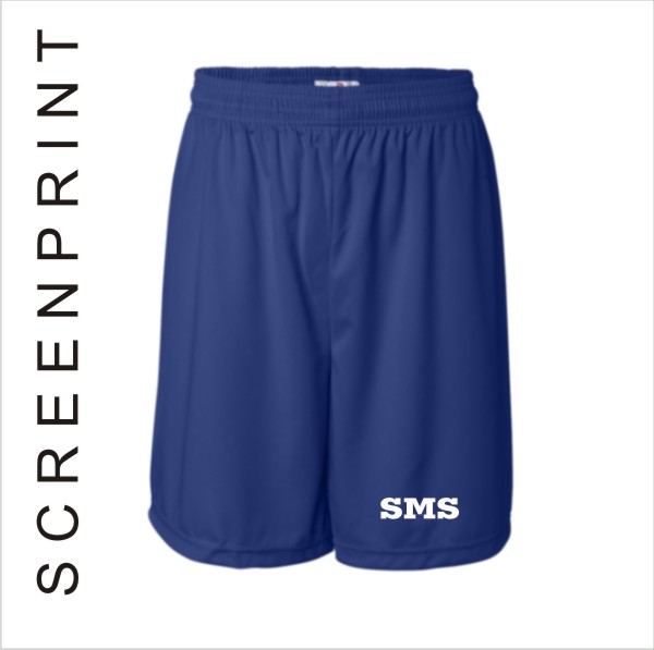 09 Badger B Core 2107 4107 Youth Adult Wicking Shorts w 1 Color Left Leg Print
