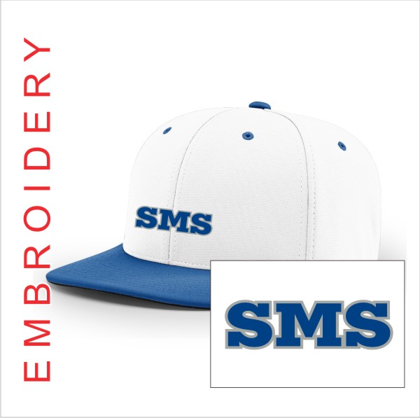 12 Richardson PTS20 White/Royal R Flex Cap with Embroidery