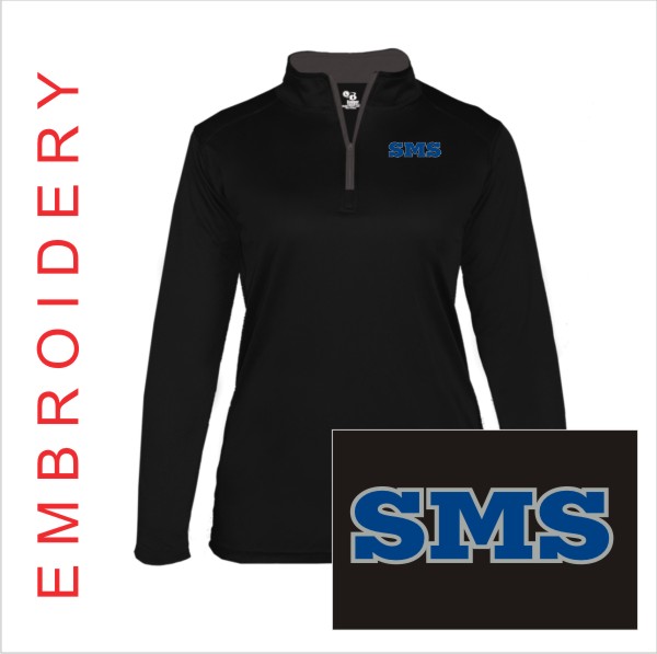 17 Badger 4103 Ladies B Core 1/4 Zip w Left Chest Embroidery