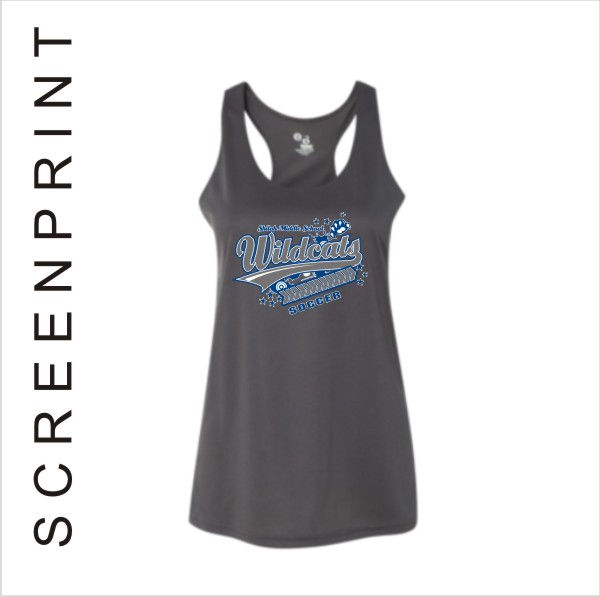 08 Badger 2166 4166 Girls Ladies Racerback Tank with Front Print