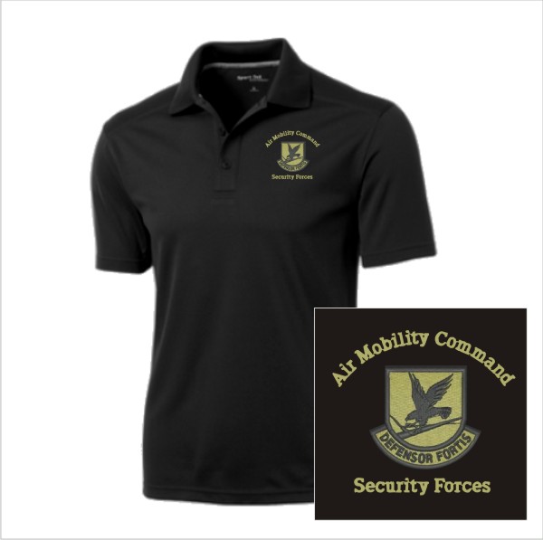 05 Sportek ST680 Black Short Sleeve Wicking Polo