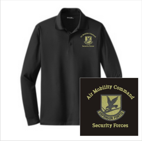 07 Sportek ST657 Black Unisex Long Sleeve Wicking Polo