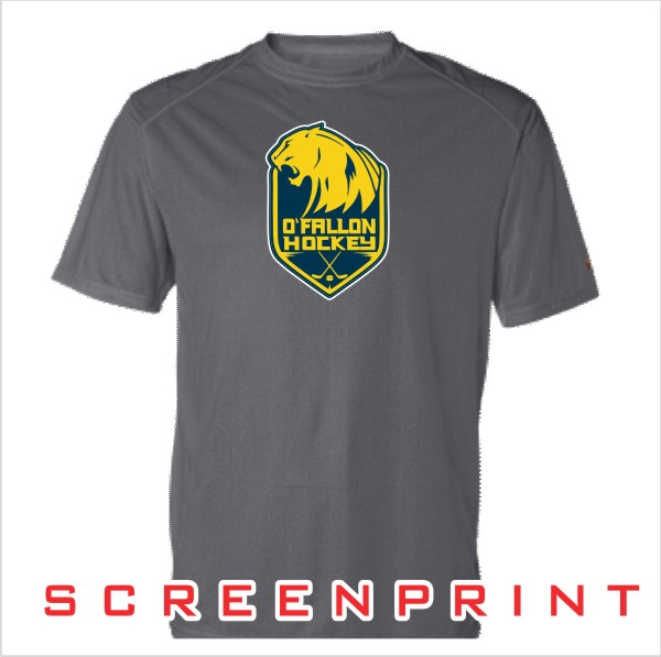 05 Badger 4120 Short Sleeve Wicking Shirt w Front Screenprint