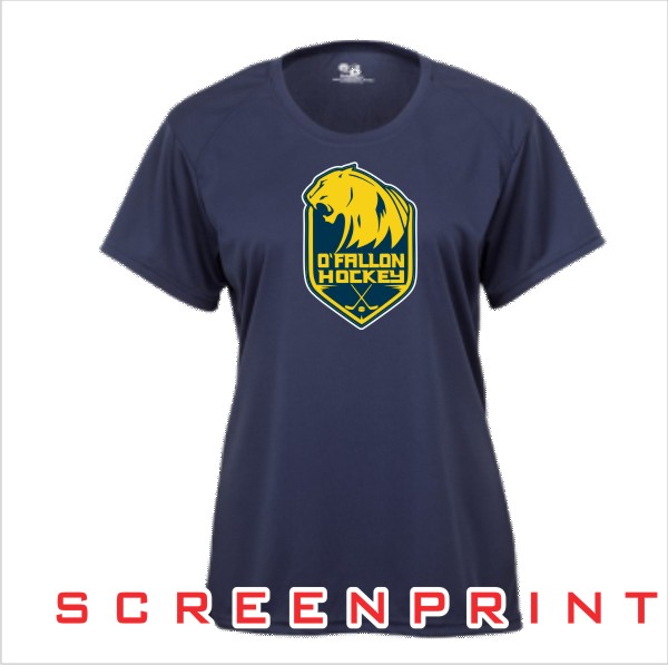 07 Badger 4160 Womens BCore Shirt w Front Screenprint